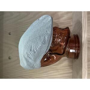 Mens Striped Blue And White Style Flat Cap Hat